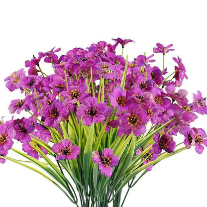 12pcs Artificial Flowers Set for Home Decor Wedding Party Fake Floral Decor - Orange