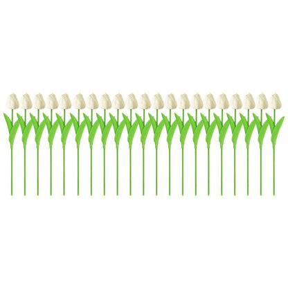 20PCS Real Touch Artificial Tulip Bouquet Fake Flowers for Home Wedding Decor - White