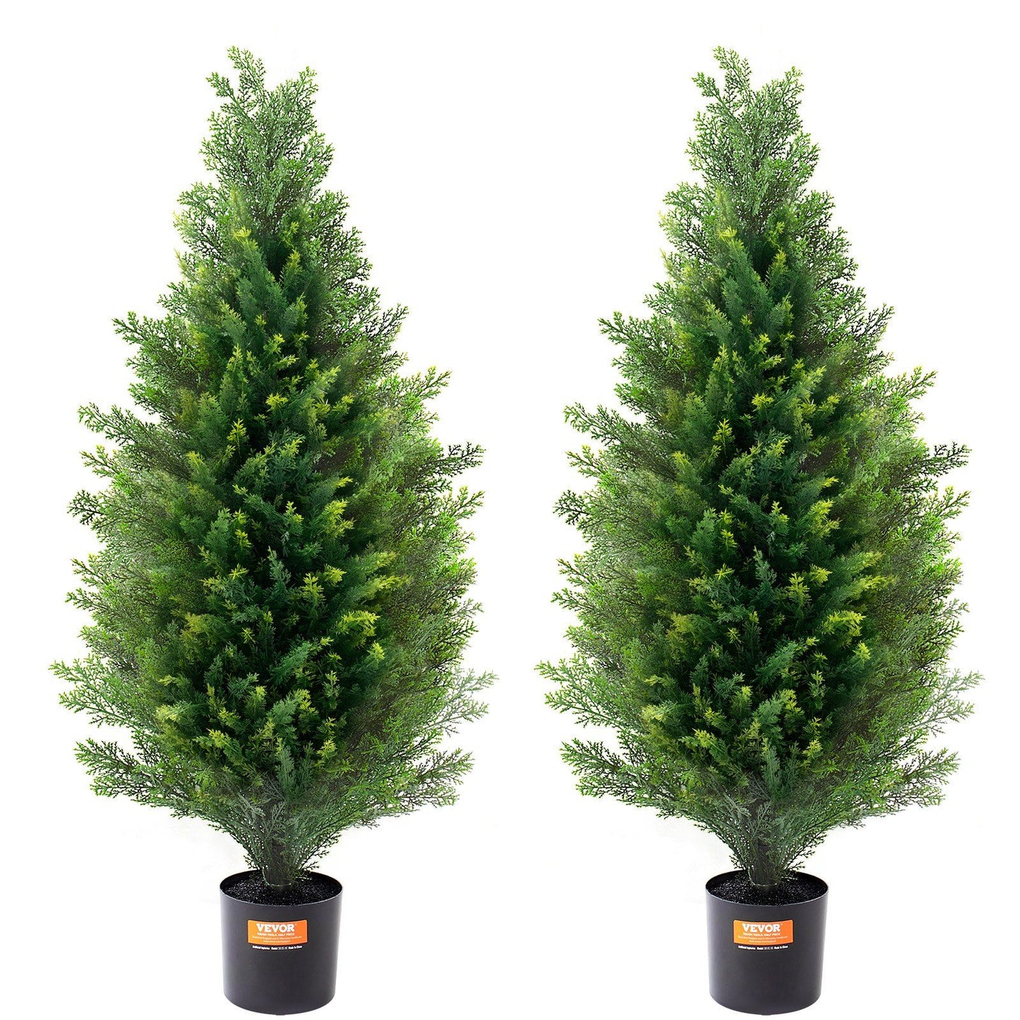 2 Pack 36 Inch Artificial Cedar Topiary Trees with Pots UV Resistant Faux Evergreen Pine Cypress Plants for Indoor Outdoor Home Decor