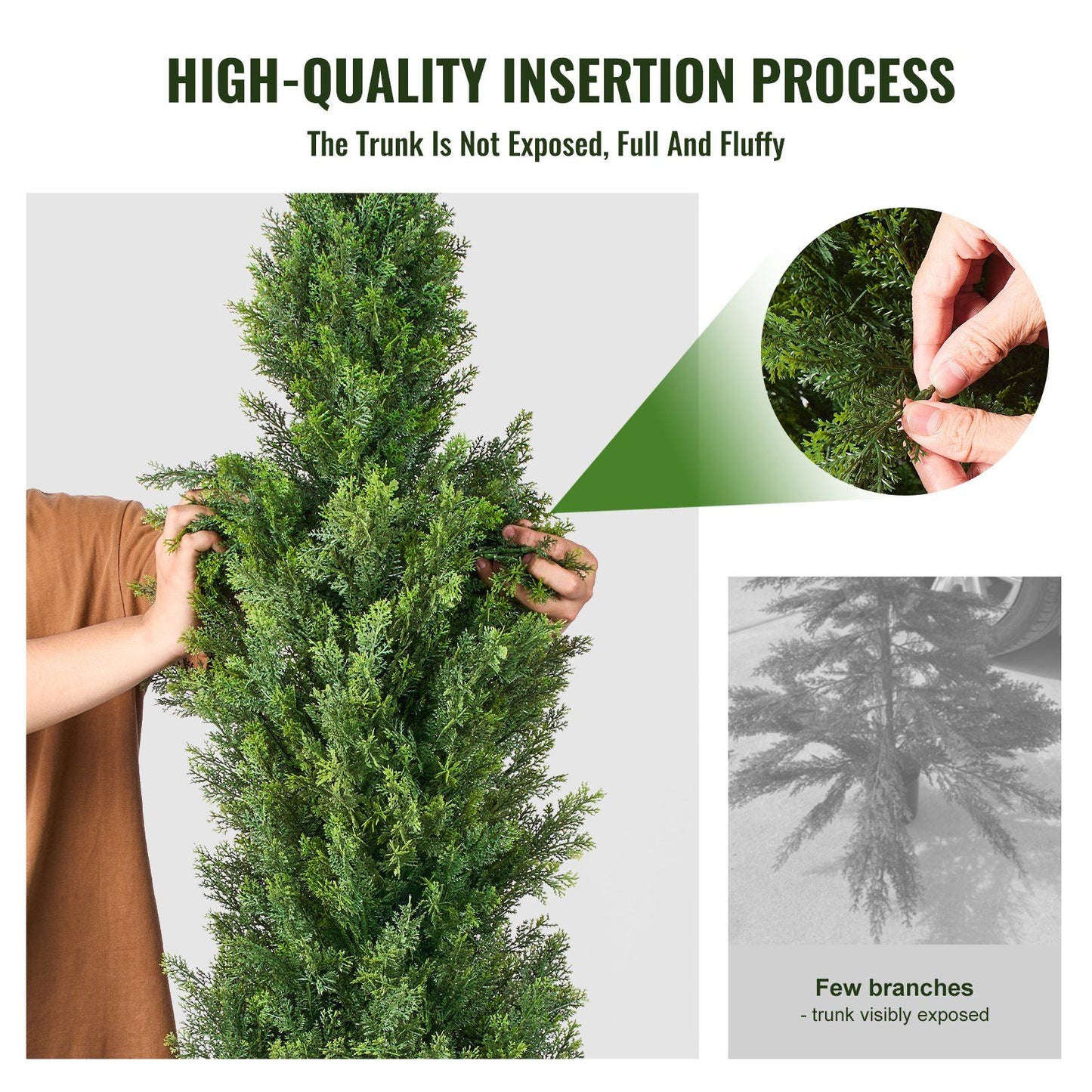 2 Pack 36 Inch Artificial Cedar Topiary Trees with Pots UV Resistant Faux Evergreen Pine Cypress Plants for Indoor Outdoor Home Decor