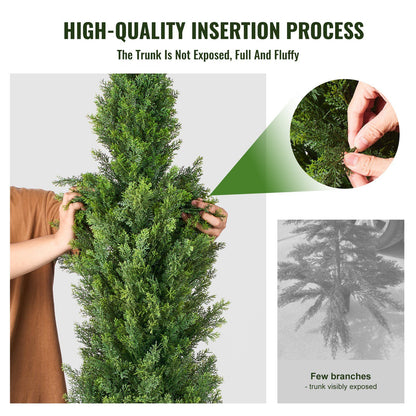 2 Pack 36 Inch Artificial Cedar Topiary Trees with Pots UV Resistant Faux Evergreen Pine Cypress Plants for Indoor Outdoor Home Decor