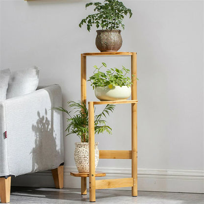 3-Tier Brown Bamboo Plant Stand Bonsai Holder