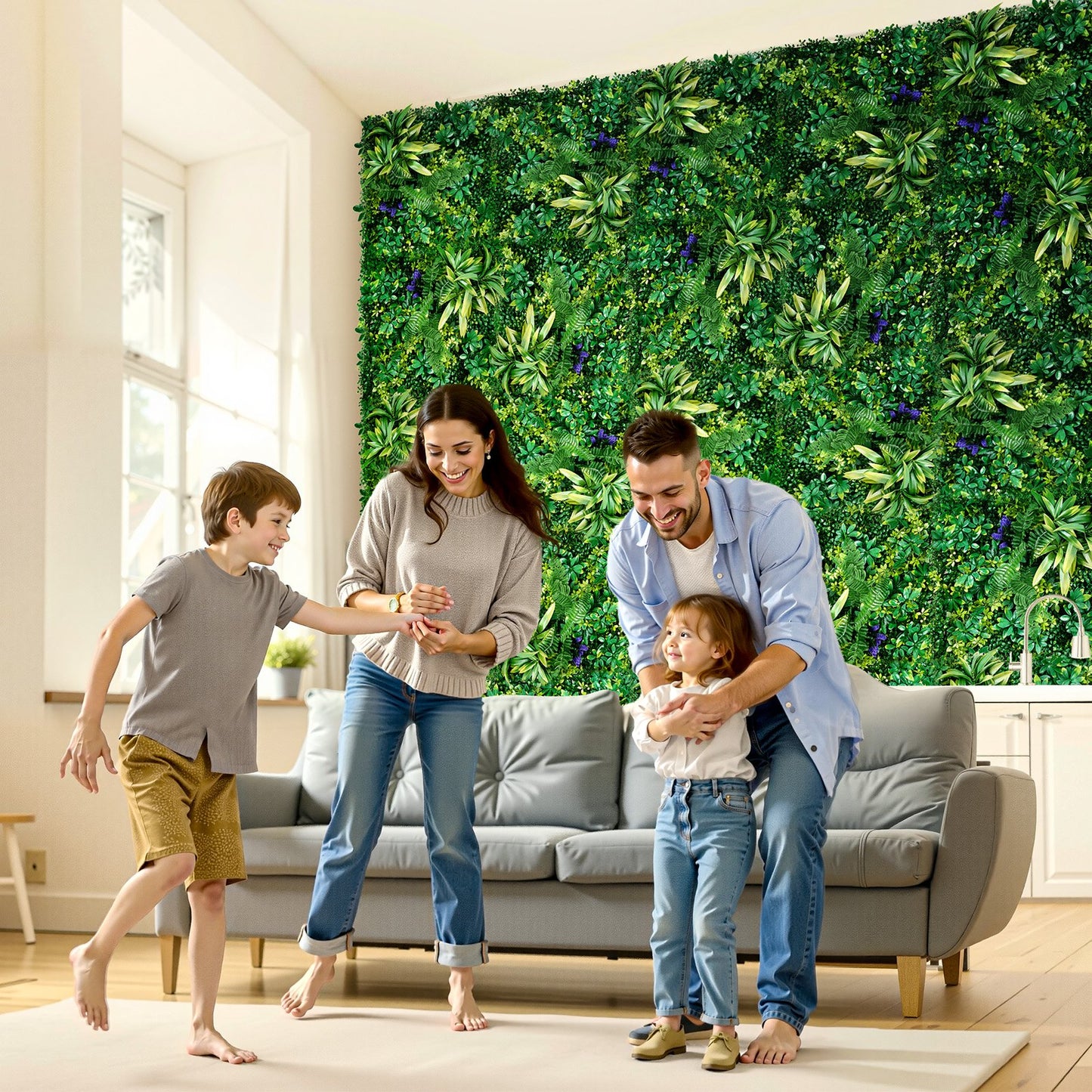 VEVOR Artificial Grass Wall Panels, 12 PCS 20 x 20 inch, 3D Combination Greenery Boxwood  Panel for Indoor Outdoor Green Decor & Ivy Fence Covering, Privacy Backdrop Wall Hedge Screen for Garden