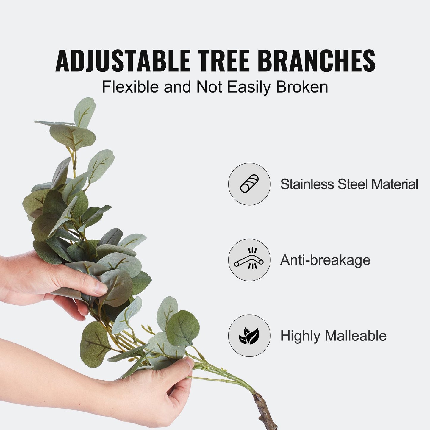 Artificial Eucalyptus Tree, 15.2cm Tall Faux Plant, Secure PE Material & Anti-Tip Tilt Protection Low-Maintenance Plant, Lifelike Green Fake Potted Tree for Home Office Decor Indoor Outdoor