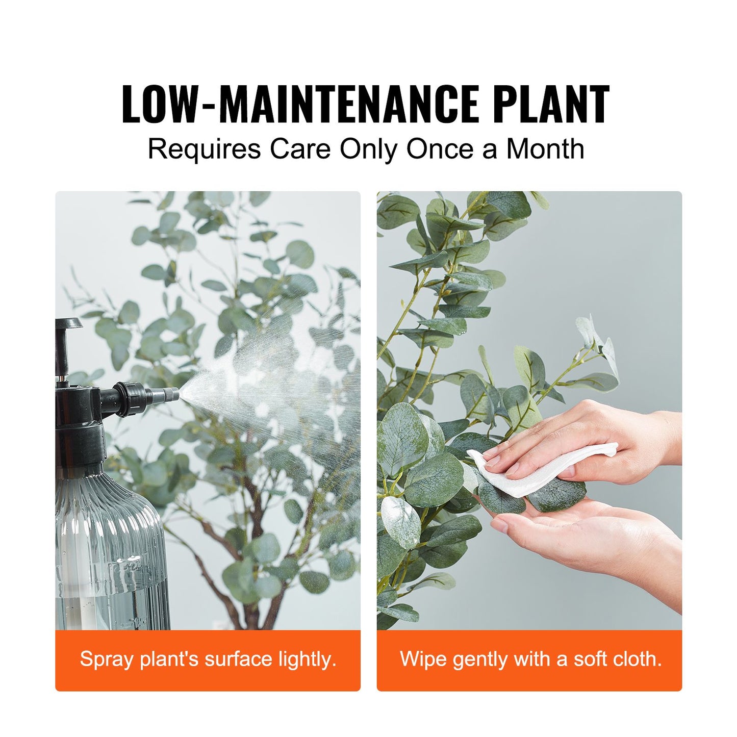 Artificial Eucalyptus Tree, 15.2cm Tall Faux Plant, Secure PE Material & Anti-Tip Tilt Protection Low-Maintenance Plant, Lifelike Green Fake Potted Tree for Home Office Decor Indoor Outdoor