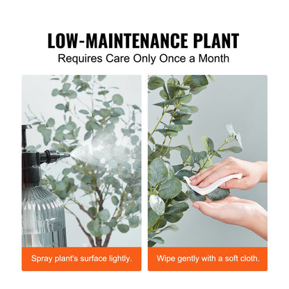 Artificial Eucalyptus Tree, 15.2cm Tall Faux Plant, Secure PE Material & Anti-Tip Tilt Protection Low-Maintenance Plant, Lifelike Green Fake Potted Tree for Home Office Decor Indoor Outdoor