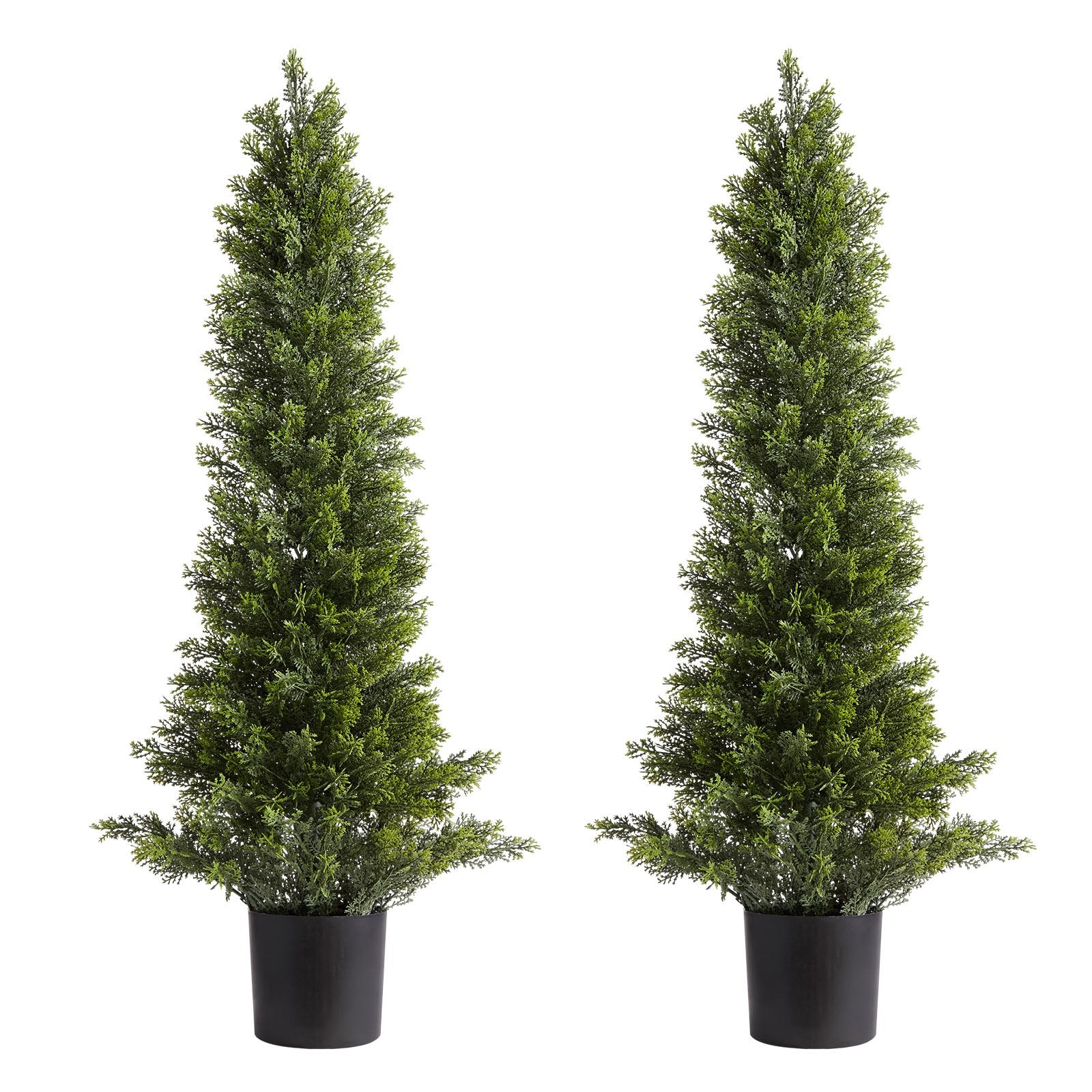 VEVOR Artificial Topiary Cedar Trees, 2 Set 914mm Faux Pine Shrubs Plants, Fake Silk Tree Look Real, Easy Assembly for Decor Front Porch Outdoor Patio Garden Balcony Backyard Indoor Office