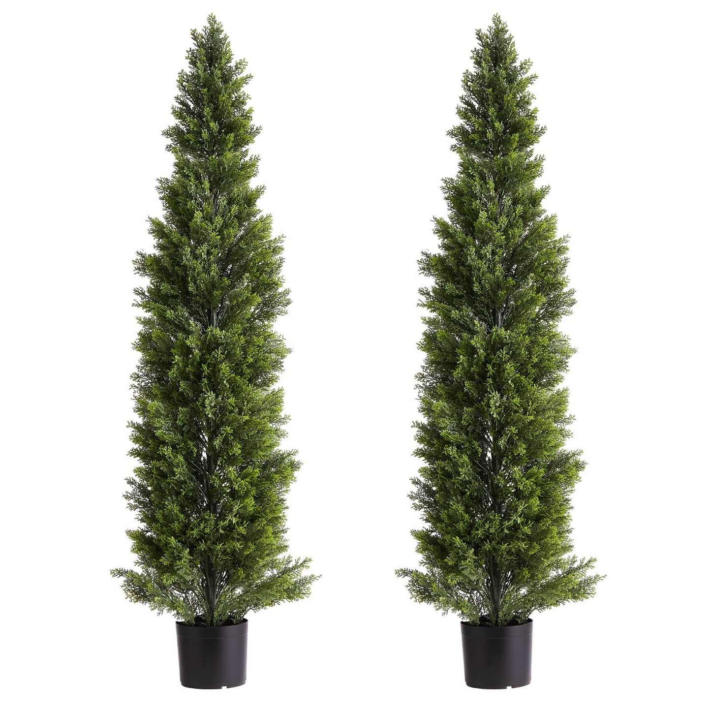VEVOR Artificial Topiary Cedar Trees, 2 Set 1524mm Faux Pine Shrubs Plants, Fake Silk Tree Look Real, Easy Assembly for Decor Front Porch Outdoor Patio Garden Balcony Backyard Indoor Office