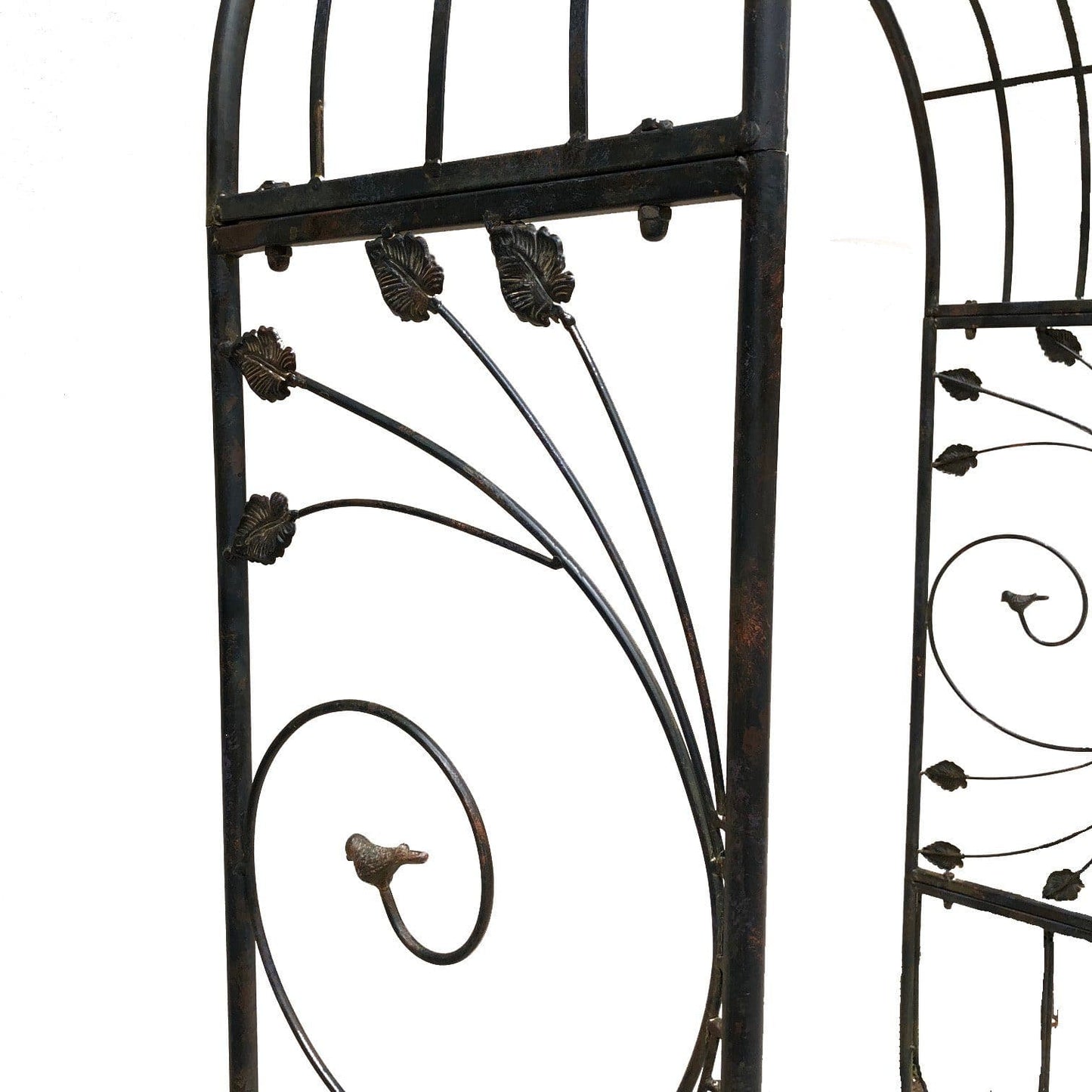 Ornate Metal Garden Arch - Distressed Black