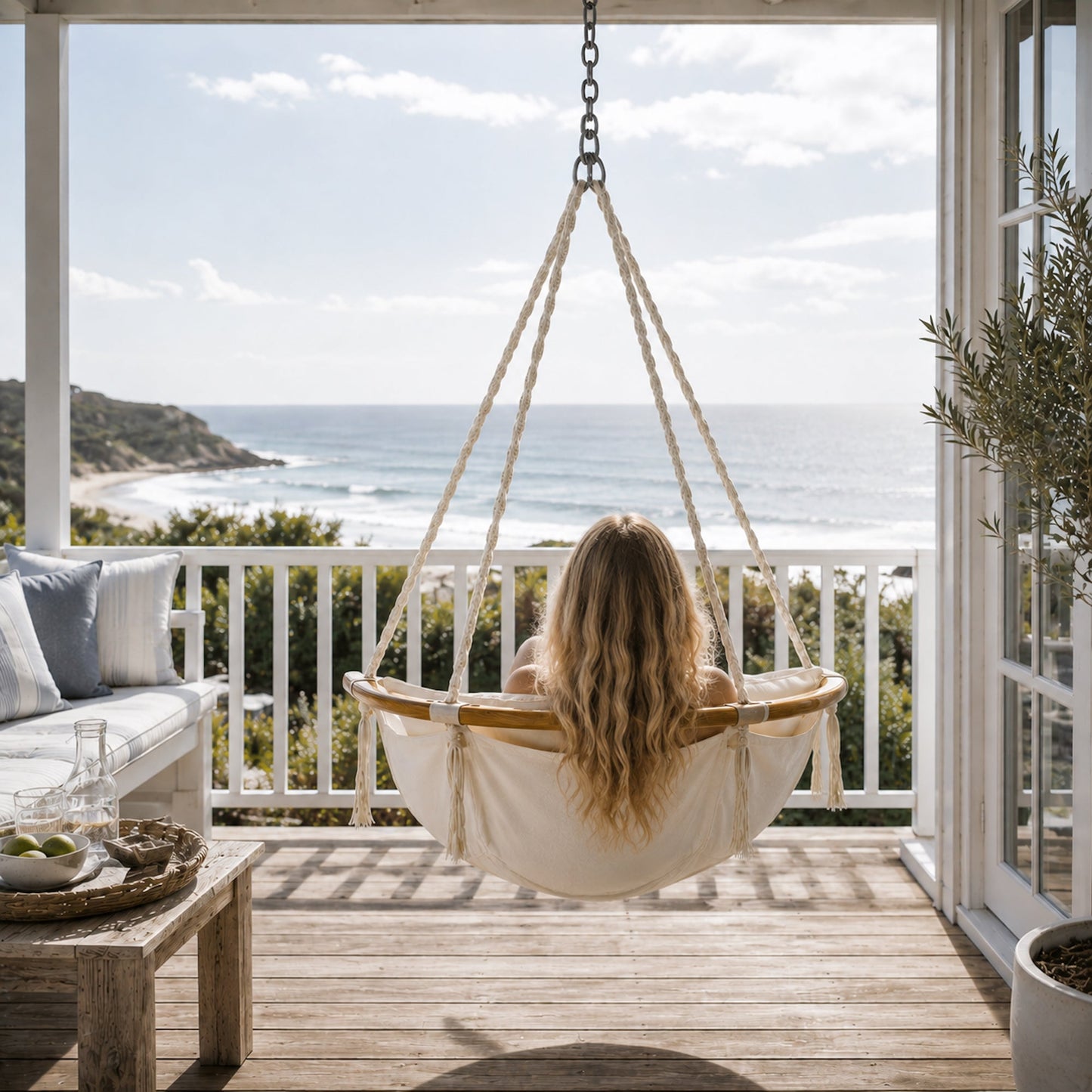 Montego Padded Hanging Hammock Chair with Cushion