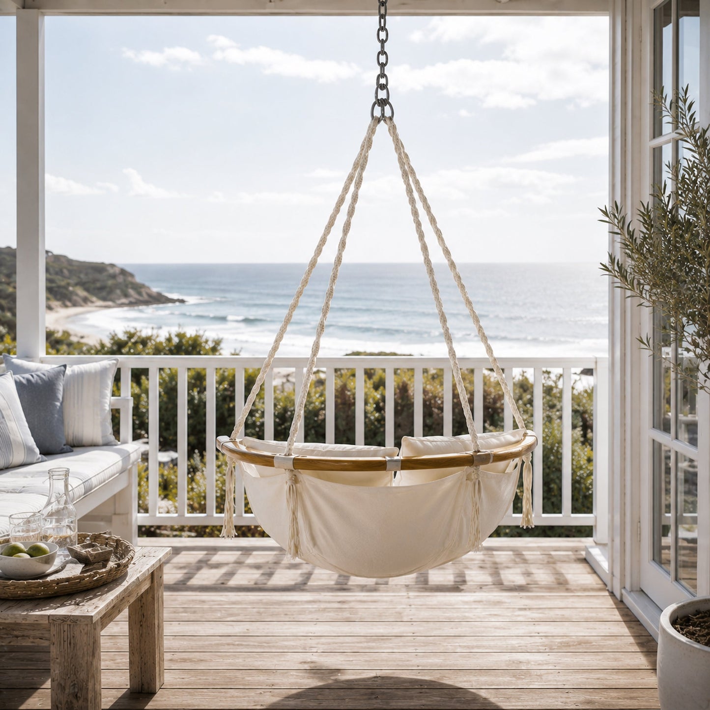 Montego Padded Hanging Hammock Chair with Cushion