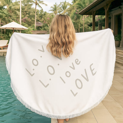 Round Beach Towel/Picnic Blanket - Love Always
