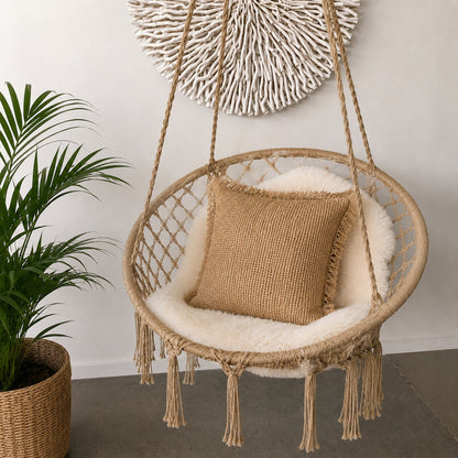 Madrid Macrame Hanging Chair Swing - Natural