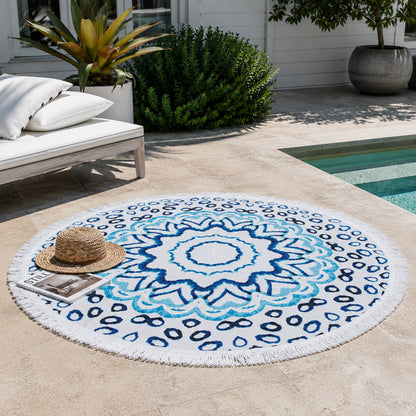 Round Beach Towel/Picnic Blanket - Watercolour