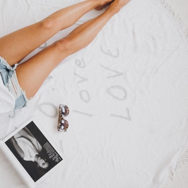 Round Beach Towel/Picnic Blanket - Love Always